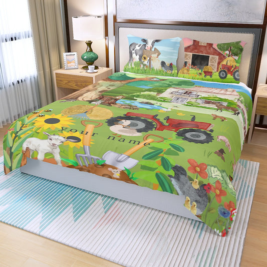 On the Farm Three Piece Duvet Cover Set