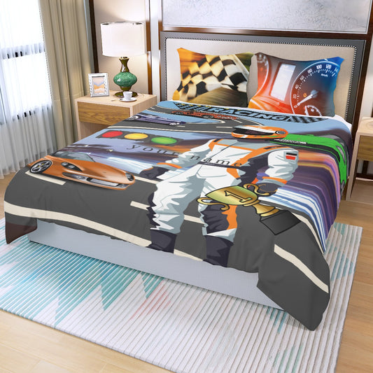 Racing Three Piece Duvet Cover Set