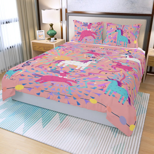 Unicorn Three Piece Duvet Cover Set