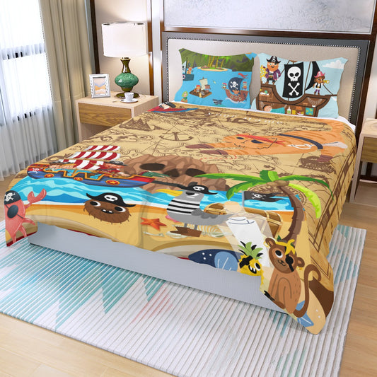 Pirates Three Piece Duvet Cover Set