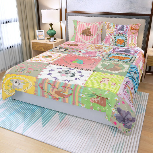 Patchwork of Love Three Piece Duvet Cover Set